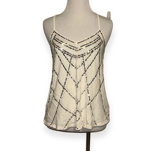 Express women’s XS white sequin tank top‎